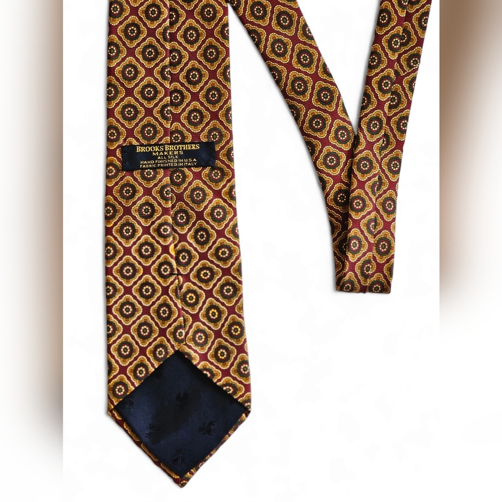 Brooks Brothers 3.78" Makers Silk Neck Tie Multicolor Abstract Print EUC